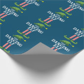 Dansende Elf Matching Family Group kerstparty Cadeaupapier (Hoek)