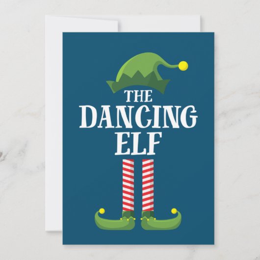 Dansende Elf Matching Family Group kerstparty Kaart (Voorkant)