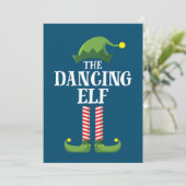 Dansende Elf Matching Family Group kerstparty Kaart (Staand voorkant)