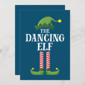 Dansende Elf Matching Family Group kerstparty Kaart (Voorkant / Achterkant)