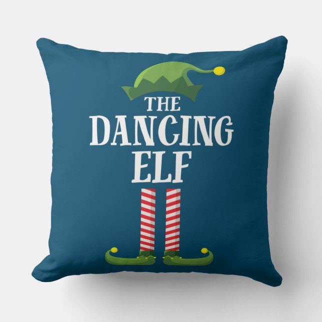 Dansende Elf Matching Family Group kerstparty Kussen (Voorkant)