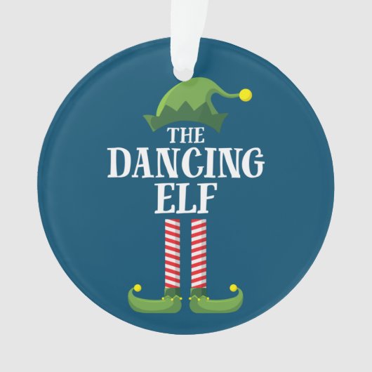 Dansende Elf Matching Family Group kerstparty Ornament (voorkant)