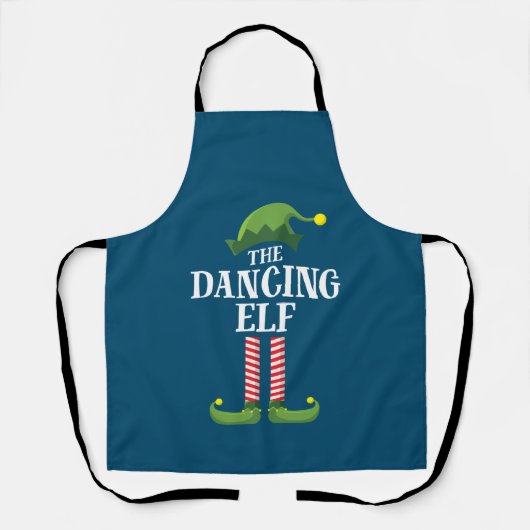 Dansende Elf Matching Family Group kerstparty Schort (Voorkant)