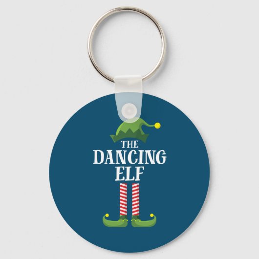 Dansende Elf Matching Family Group kerstparty Sleutelhanger (Voorkant)