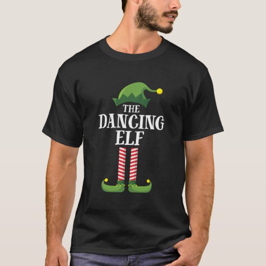 Dansende Elf Matching Family Group kerstparty T-shirt (Voorkant)