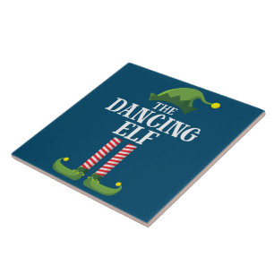 Dansende Elf Matching Family Group kerstparty Tegeltje