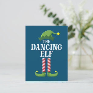 Dansende Elf Overeenkomstige Familie Groep Kerstfe Briefkaart