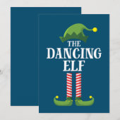 Dansende Elf Overeenkomstige Familie Groep Kerstfe Kaart (Voorkant / Achterkant)