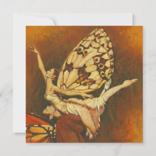 Dansende Fairies Square Felt Invite Kaart (Voorkant)