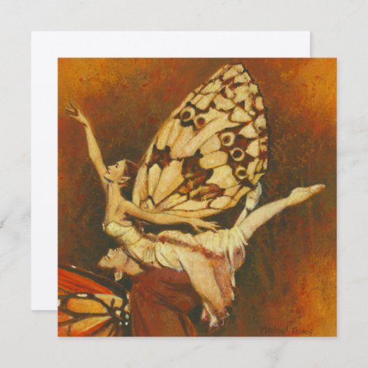 Dansende Fairies Square Felt Invite Kaart (Voorkant / Achterkant)