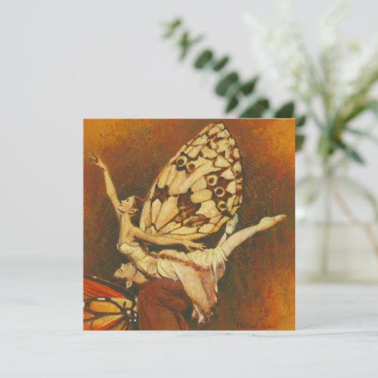 Dansende Fairies Square Felt Invite Kaart (Staand voorkant)