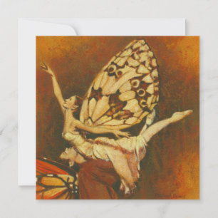 Dansende Fairies Square Felt Invite Kaart