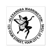 Dansende Fee Vlinder Vleugels Naam Terug Adres #2 Zelfinktende Stempel (Design)