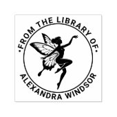 Dansende Fee Vlindervleugels Bibliotheek Boek Naam Zelfinktende Stempel (Design)