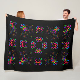 Dansende Fiesta Bloemen Fleece Deken