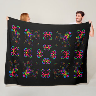 Dansende Fiesta Bloemen Fleece Deken