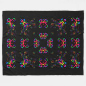 Dansende Fiesta Bloemen Fleece Deken (Voorkant (Horizontaal))