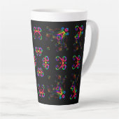 Dansende Fiesta Bloemen Latte Mok (Rechterhoek)