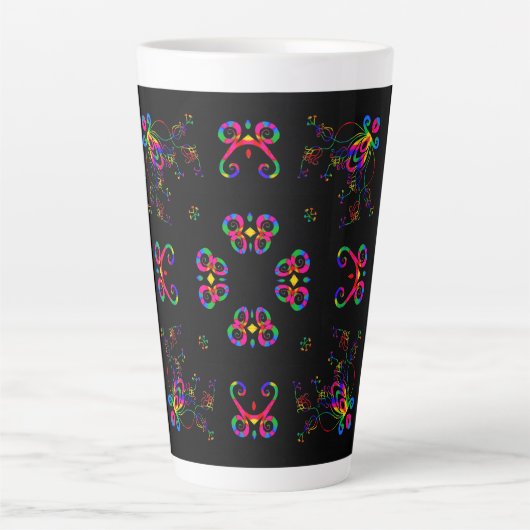 Dansende Fiesta Bloemen Latte Mok (Voorkant)