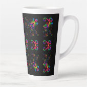 Dansende Fiesta Bloemen Latte Mok (Rechts)