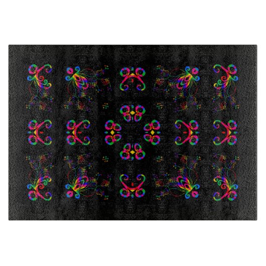Dansende Fiesta Bloemen Snijplank (Voorkant)