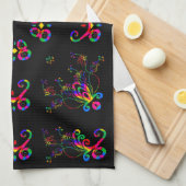 Dansende Fiesta Bloemen Theedoek (Quarter Fold)