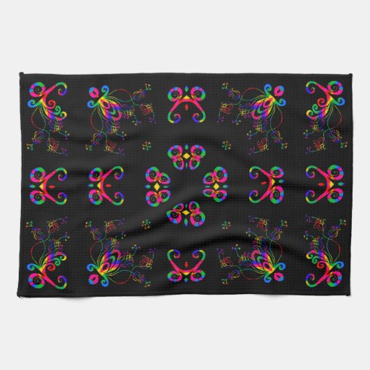 Dansende Fiesta Bloemen Theedoek (Horizontaal)