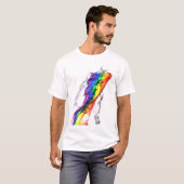 Dansende figuur met pride vlag t-shirt (Voorkant volledig)