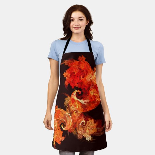 Dansende Firebird Abstract Art Apron Schort (Gedragen)