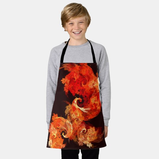 Dansende Firebird Abstract Art Apron Schort (Gedragen)