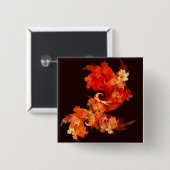 Dansende Firebird Abstract Art Button (vierkant) (Voorkant /achterkant)