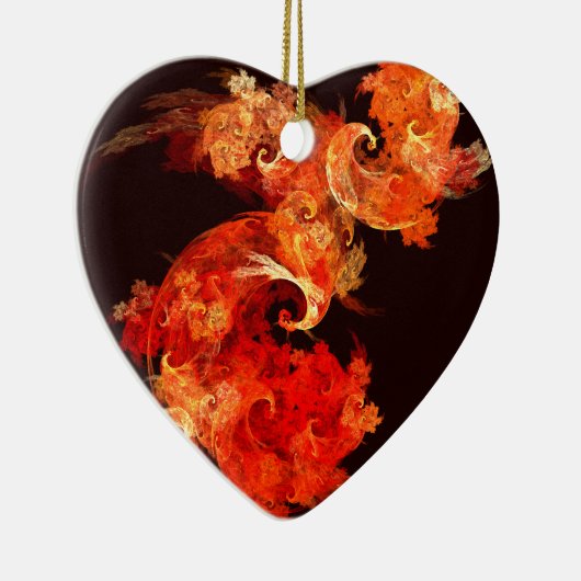 Dansende Firebird Abstract Art Heart Ornament (Rechts)