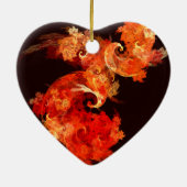 Dansende Firebird Abstract Art Heart Ornament (Achterkant)