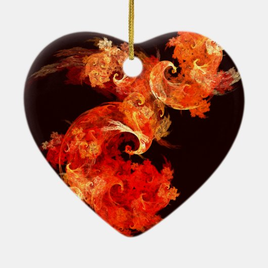 Dansende Firebird Abstract Art Heart Ornament (Achterkant)