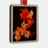 Dansende Firebird Abstract Art Square Metalen Ornament (Rechts)