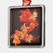 Dansende Firebird Abstract Art Square Metalen Ornament (Links)