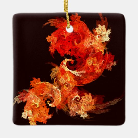 Dansende Firebird Abstract Art Square Ornament (Voorkant)
