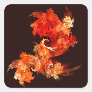 Dansende Firebird Abstract Art Square Sticker