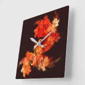Dansende Firebird Abstract Art Square Vierkante Klok (Hoek)