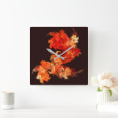 Dansende Firebird Abstract Art Square Vierkante Klok (Huis)