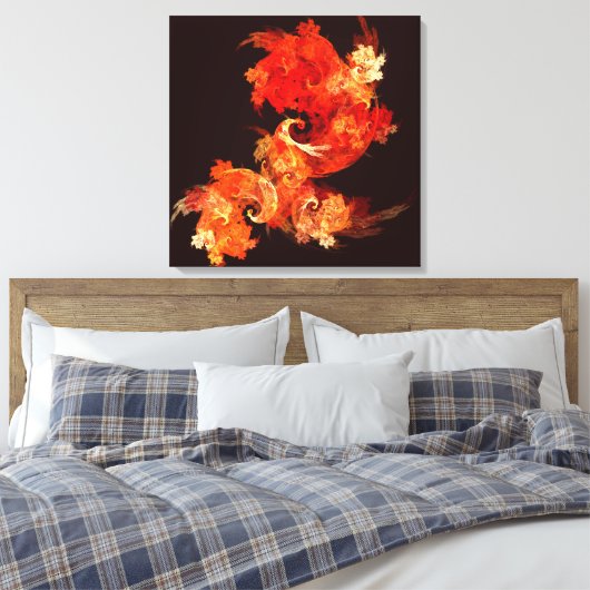 Dansende Firebird Abstract Wrapped Canvas Print (Insitu (Slaapkamer))