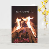 Dansende Flames Birthday Kaart (Gele Bloem)