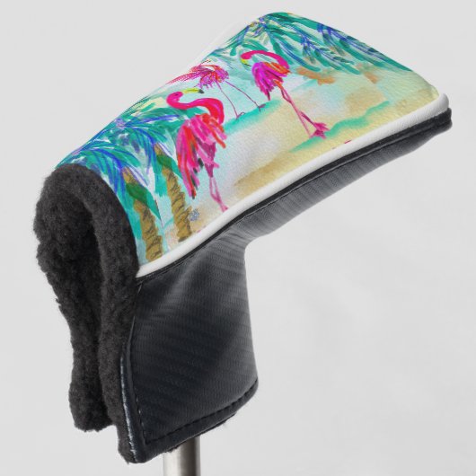 Dansende Flamingos trio Golfheadcover (3/4 voorkant)