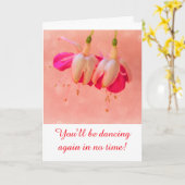 Dansende Flowers Breast Cancer Support Kaart (Gele Bloem)