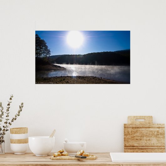 Dansende Fog op Sunrise op het Poster van het Ouac (Keuken)