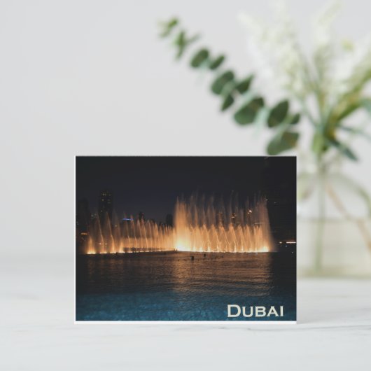 Dansende fonteinen in Burj Khalifa, Briefkaart Dub (Staand voorkant)