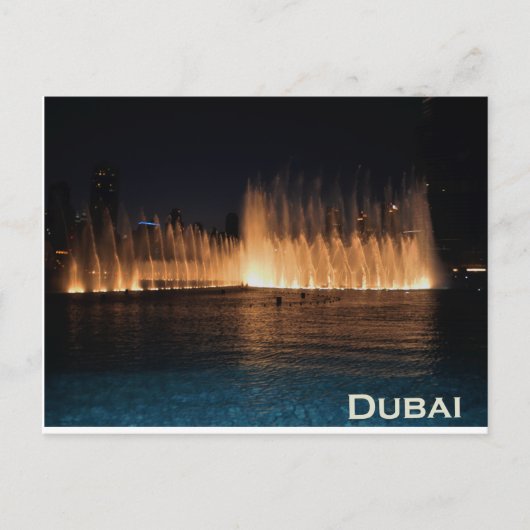 Dansende fonteinen in Burj Khalifa, Briefkaart Dub (Voorkant)