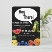 Dansende fruit thema eerste verjaardagskaart kaart (Staand voorkant)