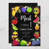 Dansende fruitverjaardag kaart (Voorkant / Achterkant)