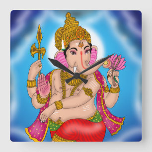 Dansende Ganesha-klok Vierkante Klok